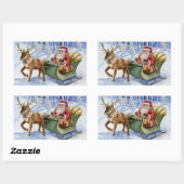 Santa und Reindeer Sleigh Stickers (Blatt)