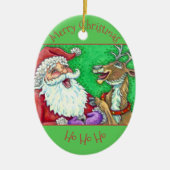 SANTA- UND REINDEERKRISTMAS KERAMIK ORNAMENT (Vorne)