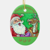 SANTA- UND REINDEERKRISTMAS KERAMIK ORNAMENT (Hinten)