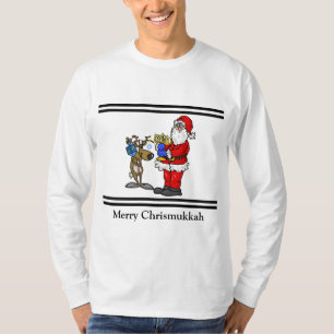 Santa und Rentier Chrismukkah T-Shirt
