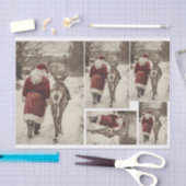 Santa und Rentier zurück in die Scheune Seidenpapier (Handwerk)