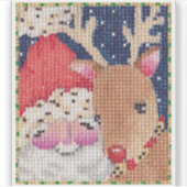 Santa und Rudolf Aufkleber (Vorderseite)