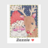 Santa und Rudolf Aufkleber (Blatt)