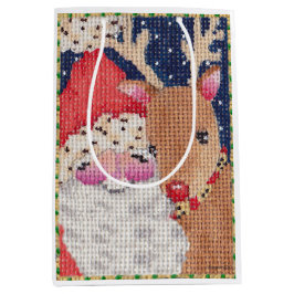 Santa und Rudolf Geschenktasche Mittlere Geschenktüte