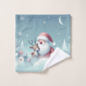 Santa und Rudolph Badhandtuch Set (Waschlappen)