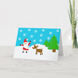 Santa und Rudolph Feiertagskarte