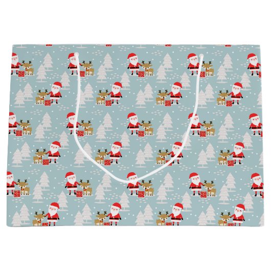 Santa und Rudolph Große Geschenktüte (Vorderseite)