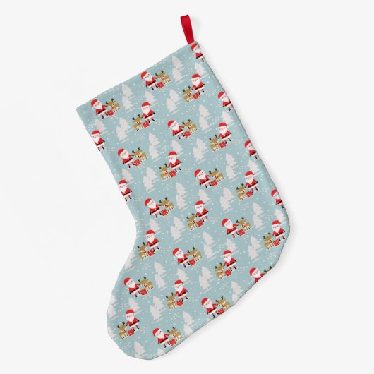 Santa und Rudolph Großer Weihnachtsstrumpf (Rückseite (Hängend))