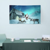 Santa und Rudolph mit Schlitten Banner (Messeveranstaltung)