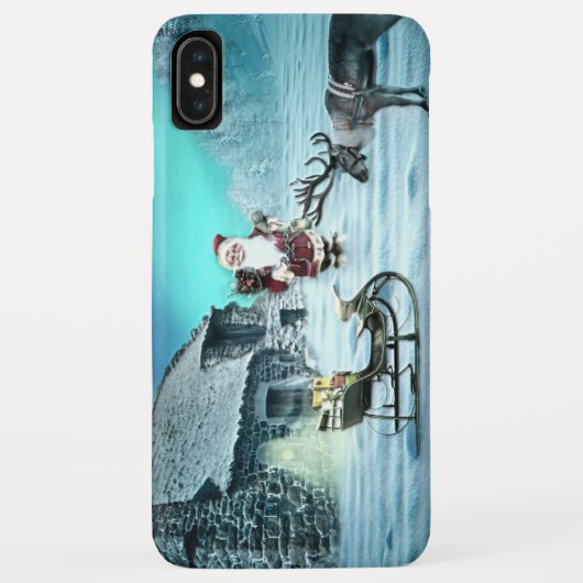 Santa und Rudolph mit Schlitten Case-Mate iPhone Hülle (Rückseite)