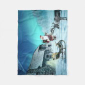 Santa und Rudolph mit Schlitten Fleecedecke (Vorderseite)
