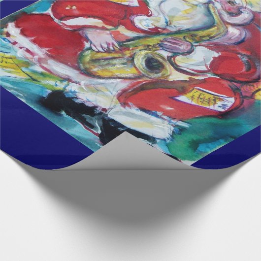 SANTA UND SAX, CHRISTMAS PARTY GESCHENKPAPIER (Ecke)