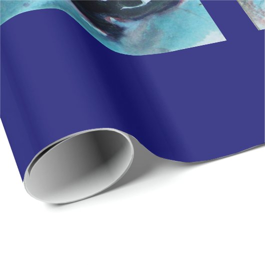 SANTA UND SAX, CHRISTMAS PARTY GESCHENKPAPIER (Rolleneckpunkt)