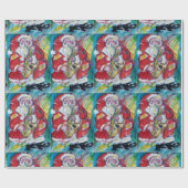 SANTA UND SAX, CHRISTMAS PARTY GESCHENKPAPIER (Flach)