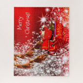 Santa und Schlitten Puzzle (Vertikal)