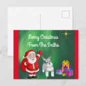 SANTA UND SCHNAUZER CUSTOM CHRISTMAS Postkarte (Vorne/Hinten)