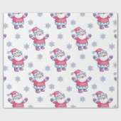 Santa und Schneeflocken Geschenkpapier (Flach)