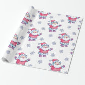 Santa und Schneeflocken Geschenkpapier (Ungerollt)