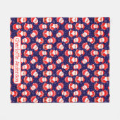 Santa und Schneeflocken | Name der Navy Blue Kids Fleecedecke (Vorderseite (Horizontal))
