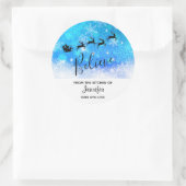 Santa und sein flatternder Rentier - Glauben - Küc Runder Aufkleber (Tasche)