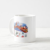 Santa und sein fliegender Rentier Kaffeetasse (Vorderseite Links)