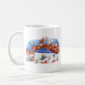 Santa und sein fliegender Rentier Kaffeetasse (Links)