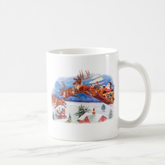 Santa und sein fliegender Rentier Kaffeetasse (Rechts)