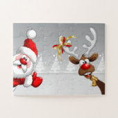 Santa und sein Reindeer Rudolph Easy Jigsaw Puzzle (Horizontal)