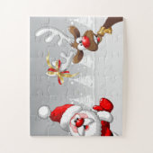 Santa und sein Reindeer Rudolph Easy Puzzle (Vertikal)
