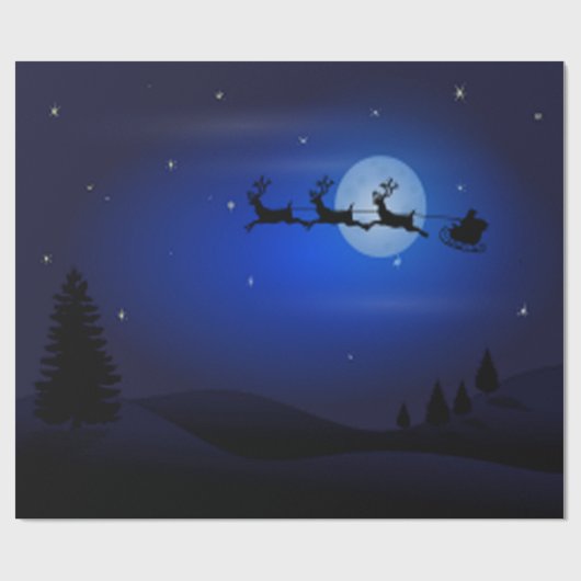 Santa und sein Rentier - Geschenkpapier (Flach)