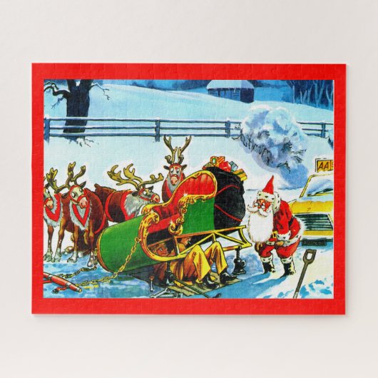 Santa und sein Schlitten Puzzle (Horizontal)