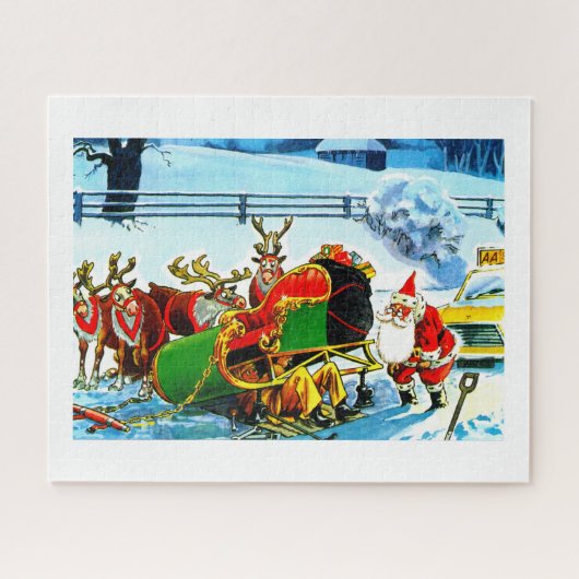 Santa und sein Schlitten Puzzle (Horizontal)