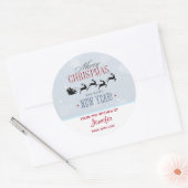 Santa und seine flying Rentier Weihnachtsküche Runder Aufkleber (Umschlag)