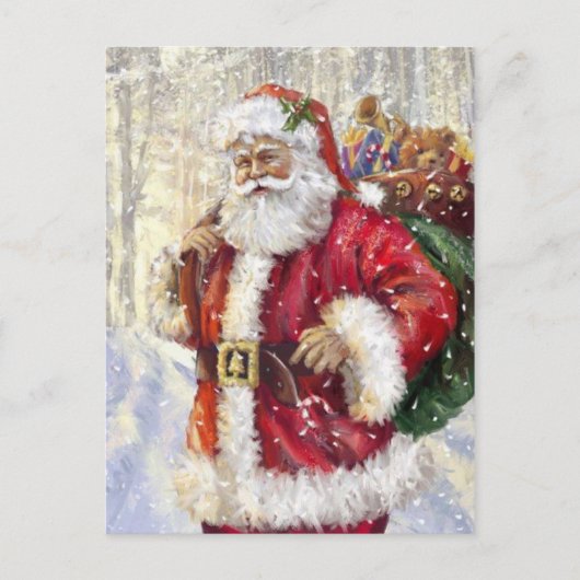 Santa und seine Haube Postkarte (Vorderseite)