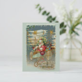Santa und seine Phantastische Flugmaschine Postkar Feiertagspostkarte (Stehend Vorderseite)