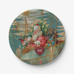 Santa und seine Phantastischen Papierflieger Telle Pappteller