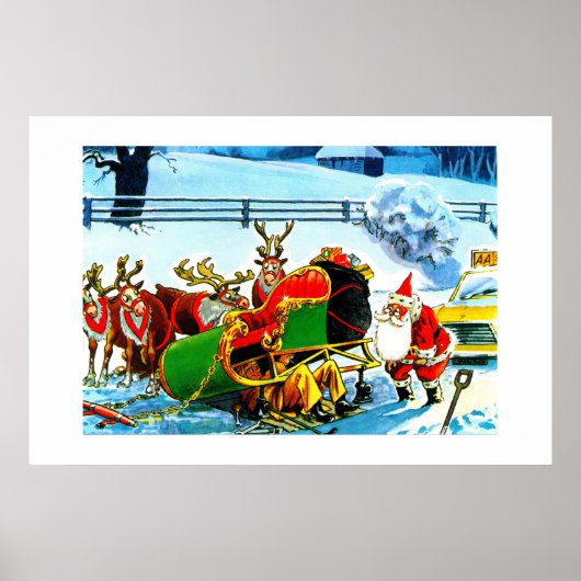 SANTA UND SEINE REINDEER, DIE VON DEN OM UNTERSTÜT POSTER (Vorne)