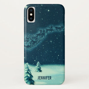 Santa und seine Rentiere Weihnachtsnacht Himmel Case-Mate iPhone Hülle