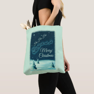 Santa und seine Rentiere Weihnachtsnacht Himmel Tasche