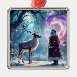 Santa und seine Rentiere Weihnachtszauber Ornament Aus Metall