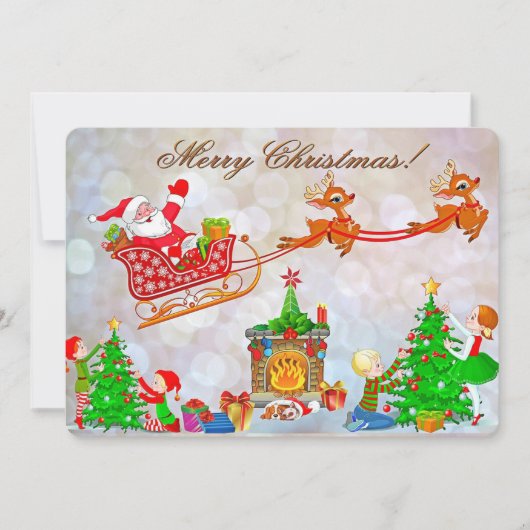 Santa und Sleigh Feiertagskarte (Vorderseite)