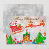 Santa und Sleigh Feiertagskarte (Vorne/Hinten)