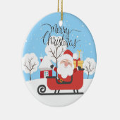 Santa und Sleigh Keramik Ornament (Rechts)