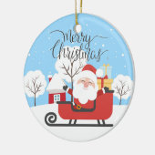 Santa und Sleigh Keramik Ornament (Links)
