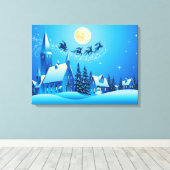 Santa und Sleigh Leinwanddruck (Insitu (Holzboden))