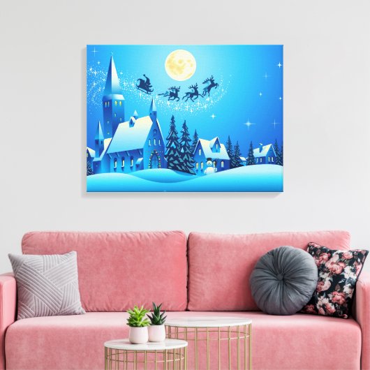 Santa und Sleigh Leinwanddruck (Insitu (Wohnzimmer))