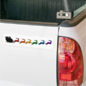 Santa und Sleigh mit LGBTQ Pride Rainbow Rentier Autoaufkleber (Auf Lkw)