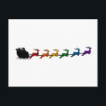 Santa und Sleigh mit LGBTQ Pride Rainbow Rentier Feiertagspostkarte<br><div class="desc">Warst du unartig oder nett? Santa und Schlitten Silhouette mit Rentieren in Regenbogenfarbe. Ideal für Weihnachten-Partys,  Feiertagsveranstaltungen oder für jede Art,  mit der Sie Ihren Stolz auf sich ziehen.</div>