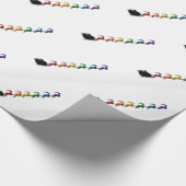 Santa und Sleigh mit LGBTQ Pride Rainbow Rentier Geschenkpapier (Ecke)