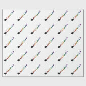 Santa und Sleigh mit LGBTQ Pride Rainbow Rentier Geschenkpapier (Flach)